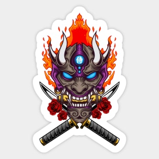 Oni Mask Illustration 03 Sticker